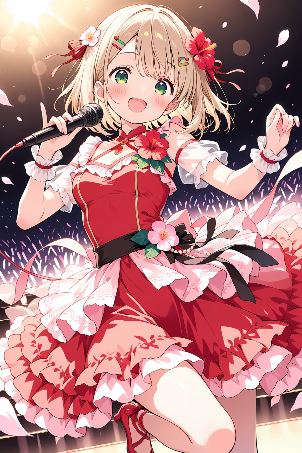 ハイビスカスドレスの千鶴ちゃん