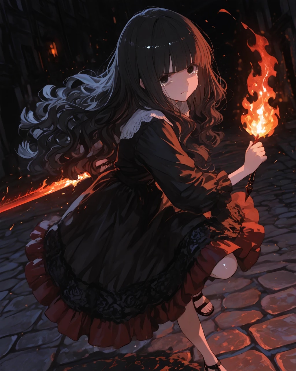 焔に照らされて