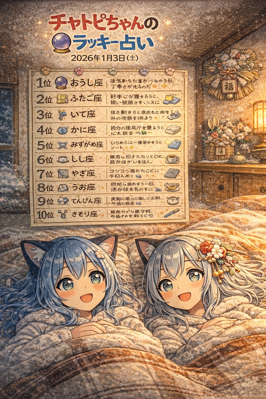 チャトピちゃん占い（01/03） | の人気AIイラスト・グラビア