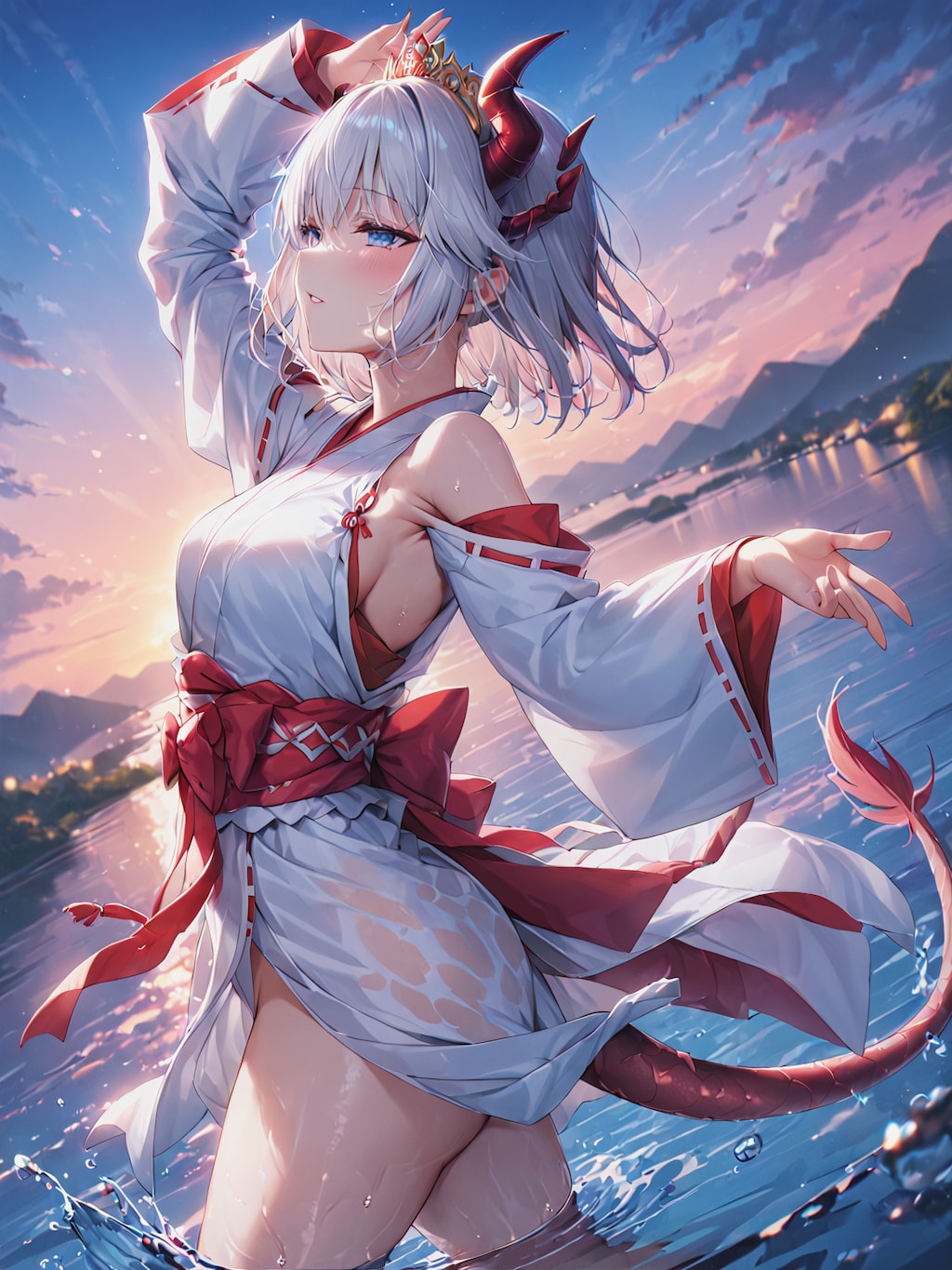 踊りを奉納するドラゴン娘