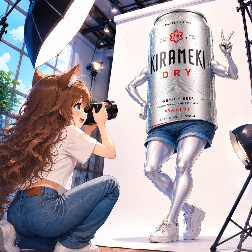 カメラマンの小さな女の子