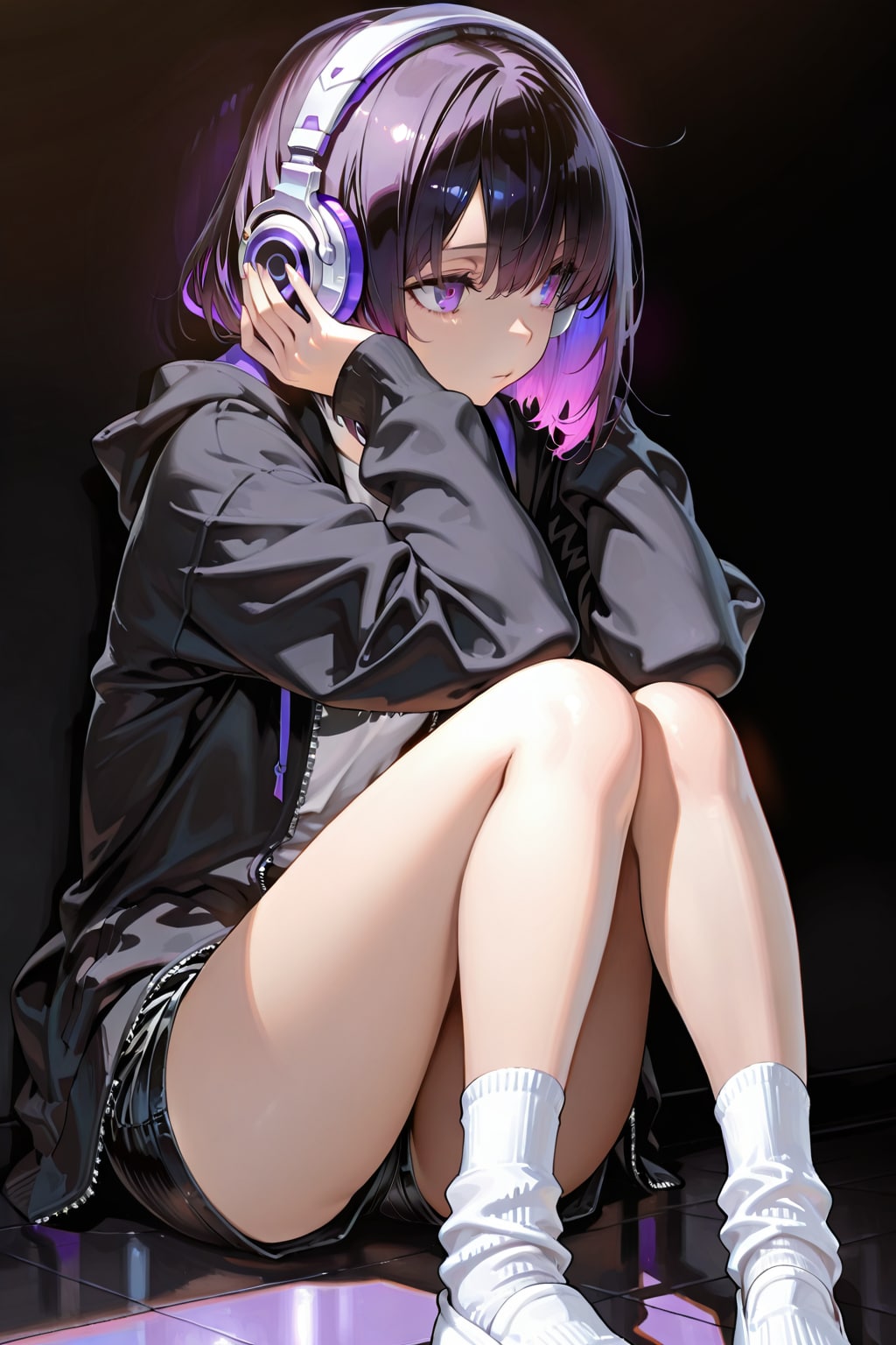 ヘッドホン🎧をつけた紫月さん