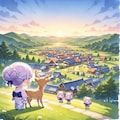 鹿と紫髪ちゃん 3枚目