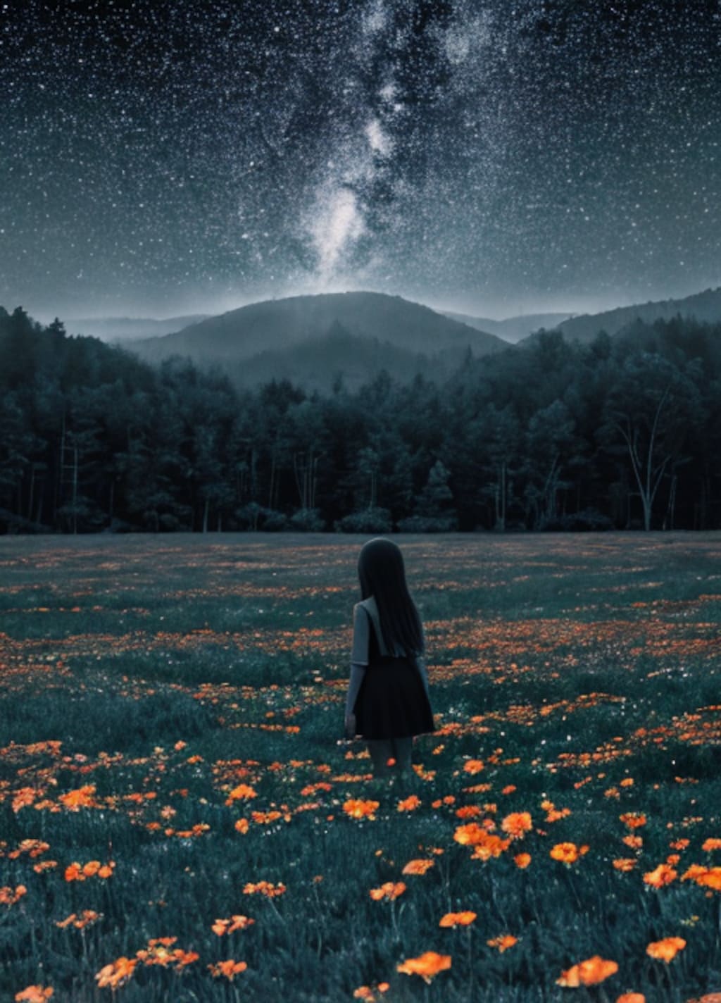 midnight field of flowers