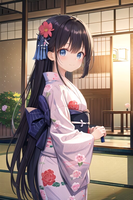 浴衣少女シリーズ　黒髪ロング | の人気AIイラスト・グラビア