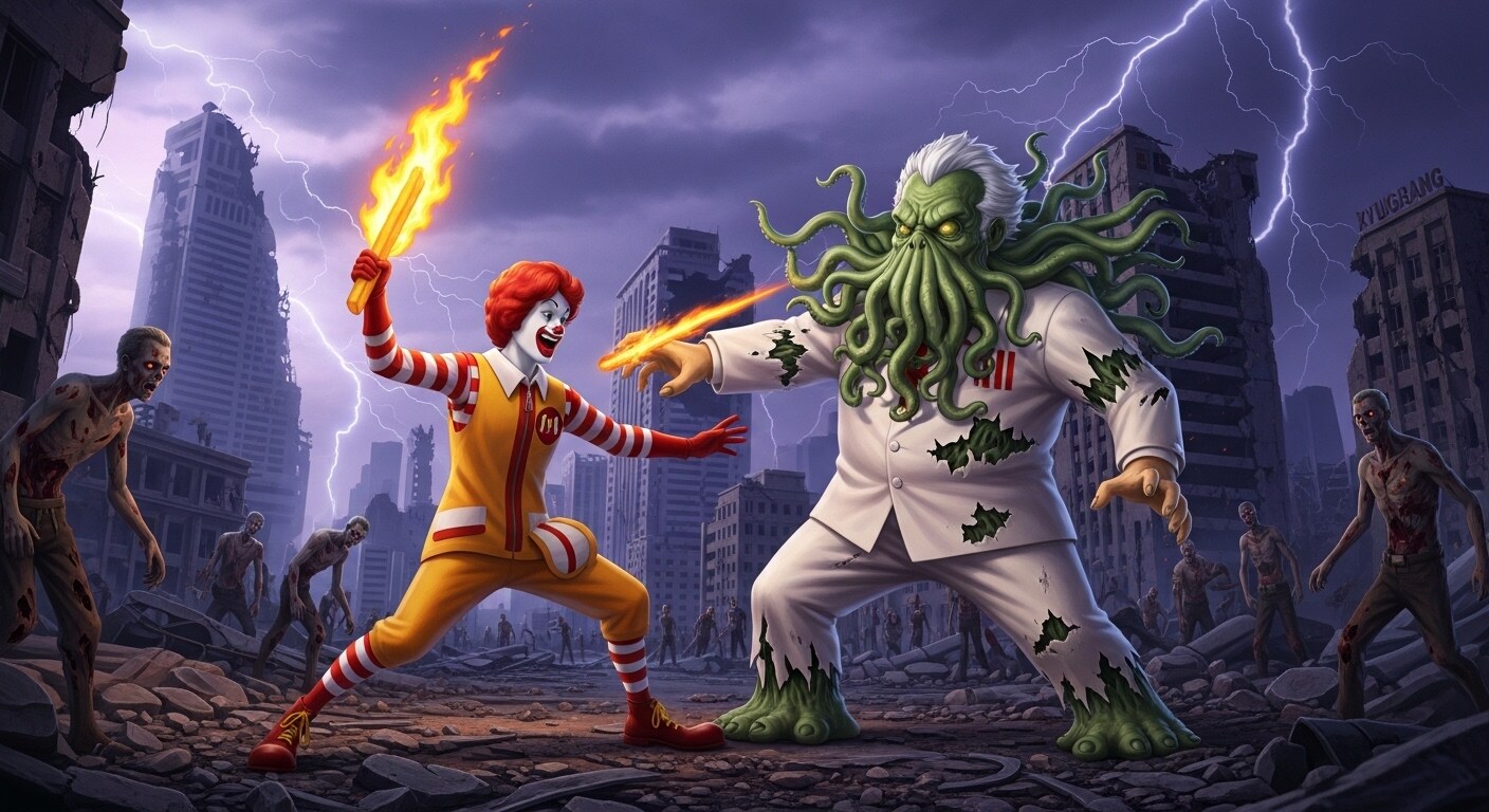 🍔VS🐙🍗
