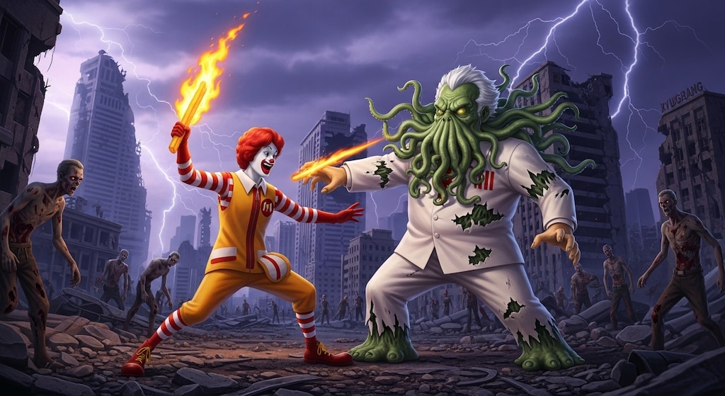 🍔VS🐙🍗