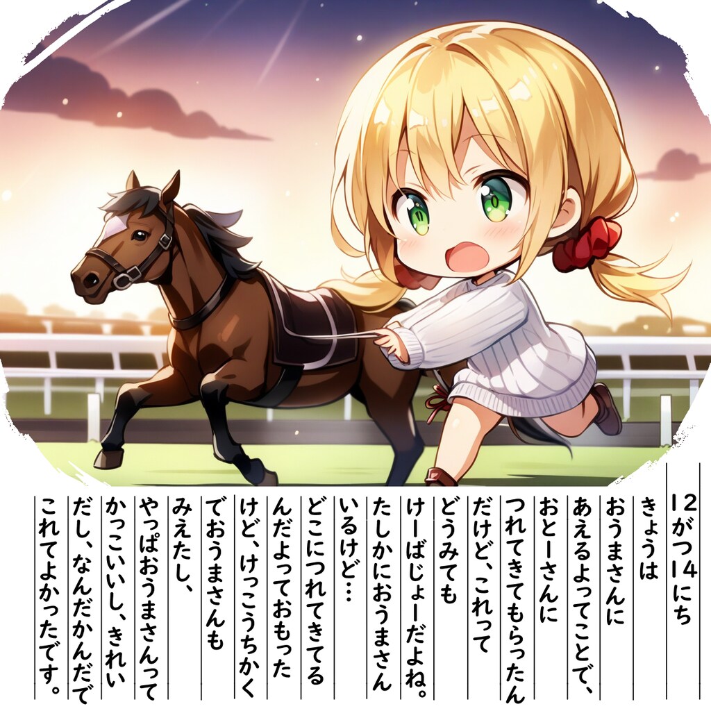 【絵日記】おうまさんにあえるって