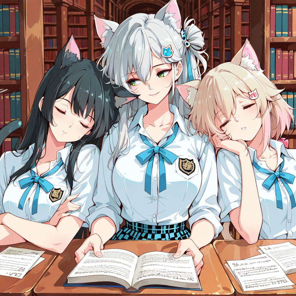 図書館ではお静かに…… | の人気AIイラスト・グラビア