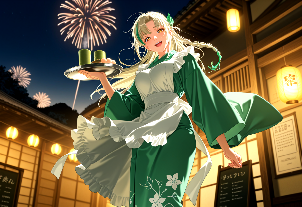 ゆるりとおくつろぎやす。甘いお団子と、香りええお茶がありますえ。