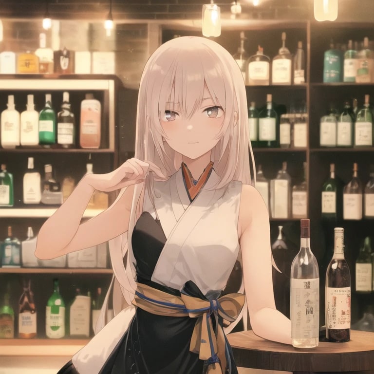 金髪ロングで酒場の少女１３ | の人気AIイラスト・グラビア