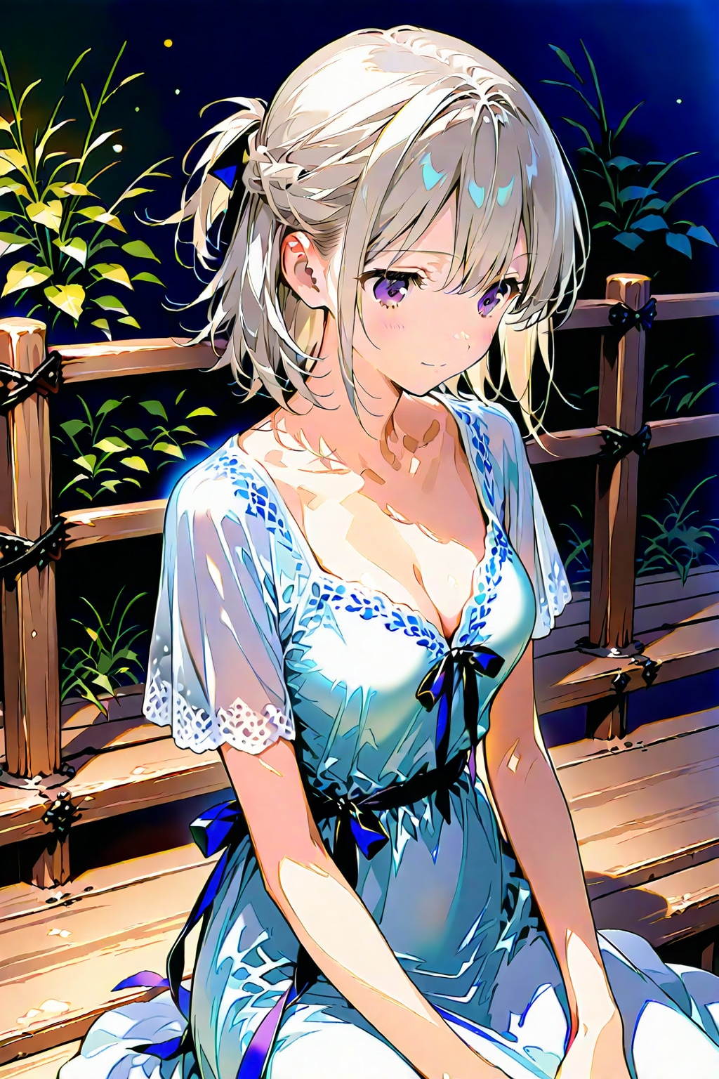 (915HQ)銀髪ちゃん夏ワンピース