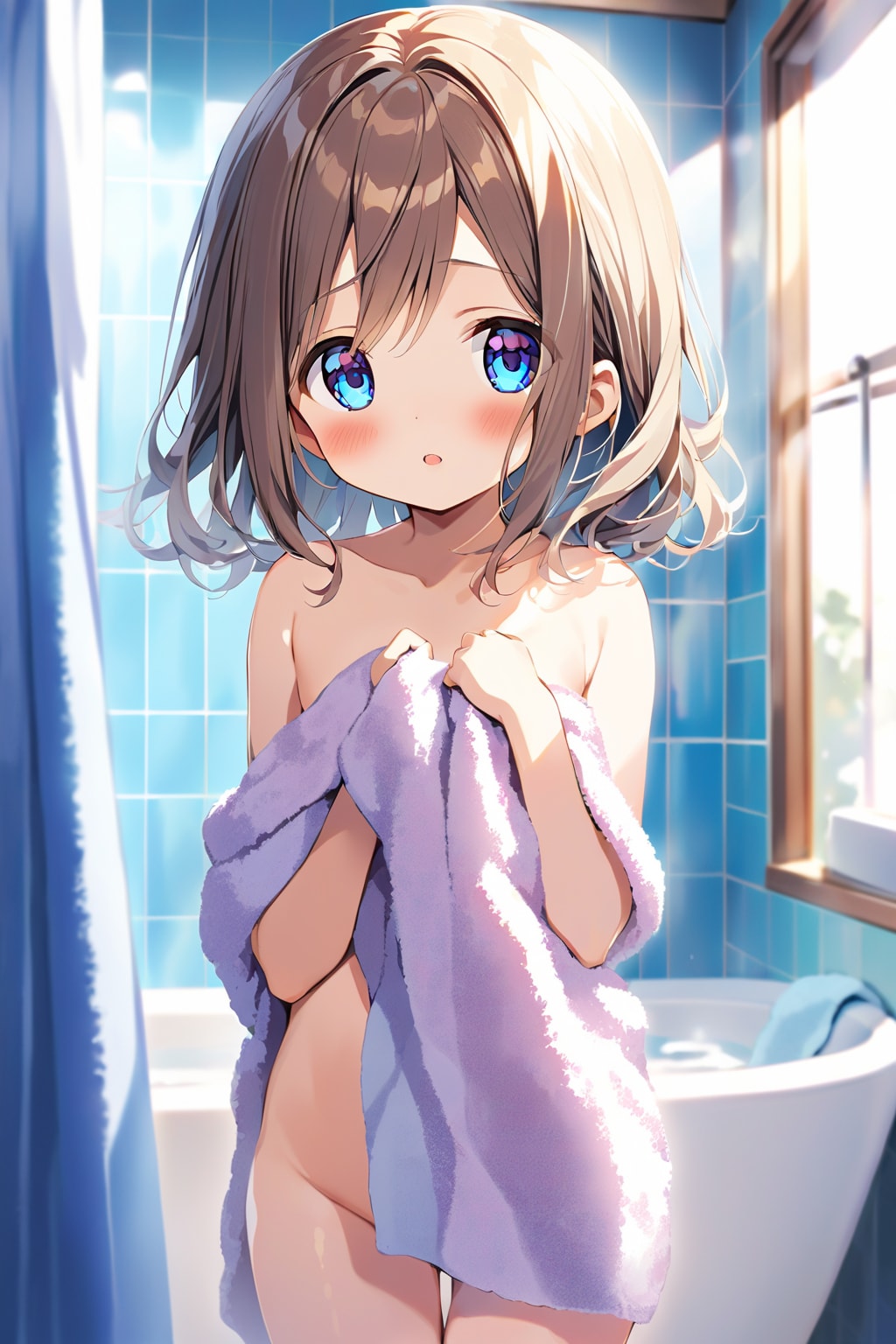 お風呂上がりのバスタオル娘5 『や、やっぱりダメ…えへっ♡』