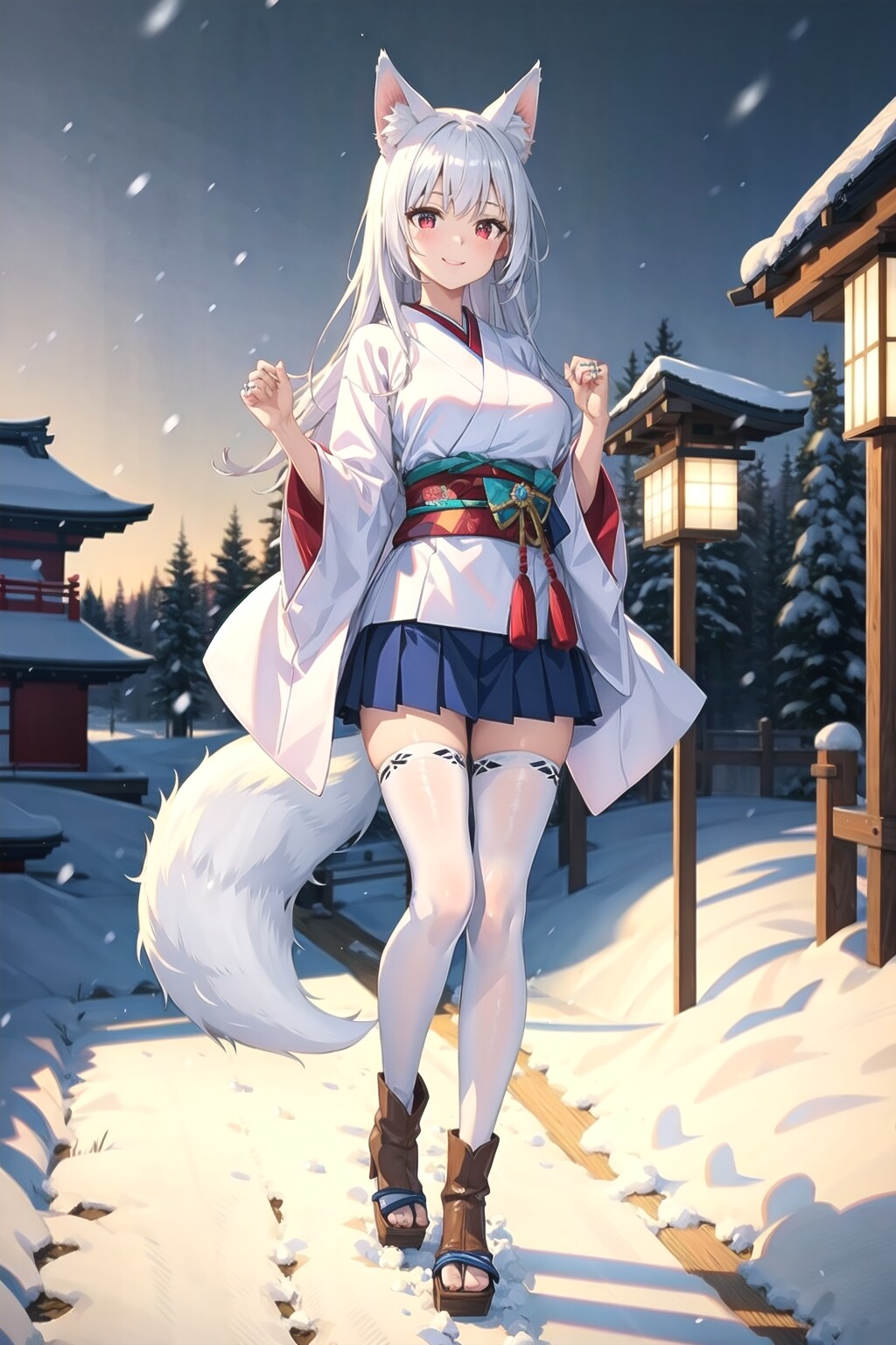 日没の雪