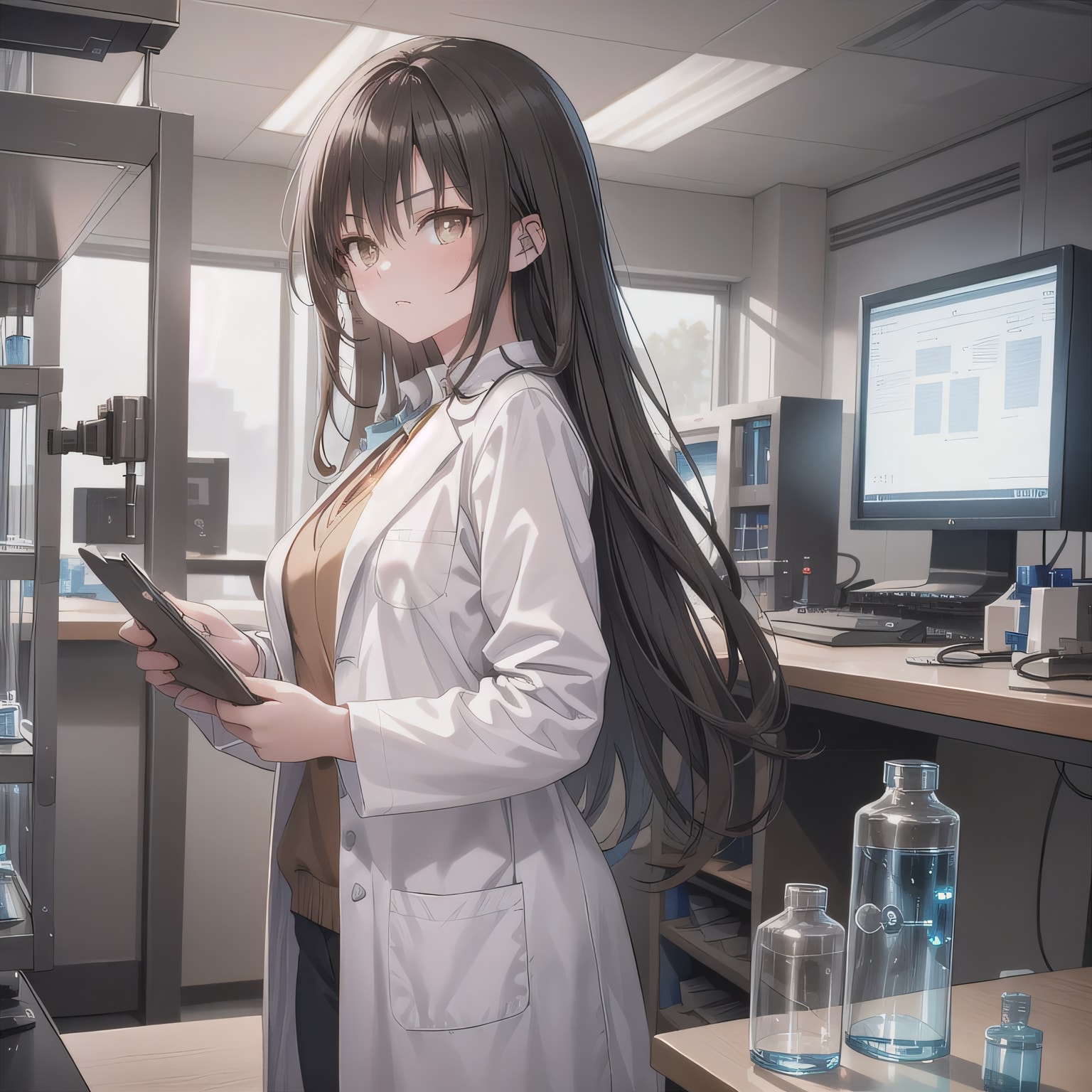 黒髪ロングで白衣の少女４１ | の人気AIイラスト・グラビア