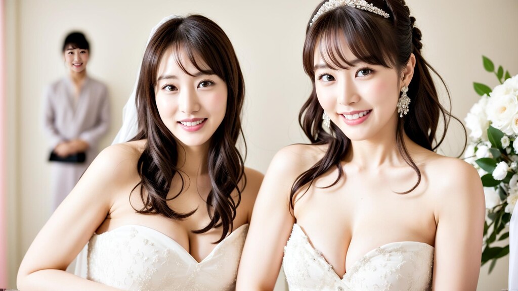 ウェディングドレス美女