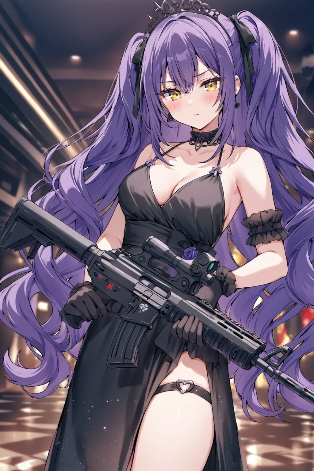 ドレスで銃を持つ | の人気AIイラスト・グラビア