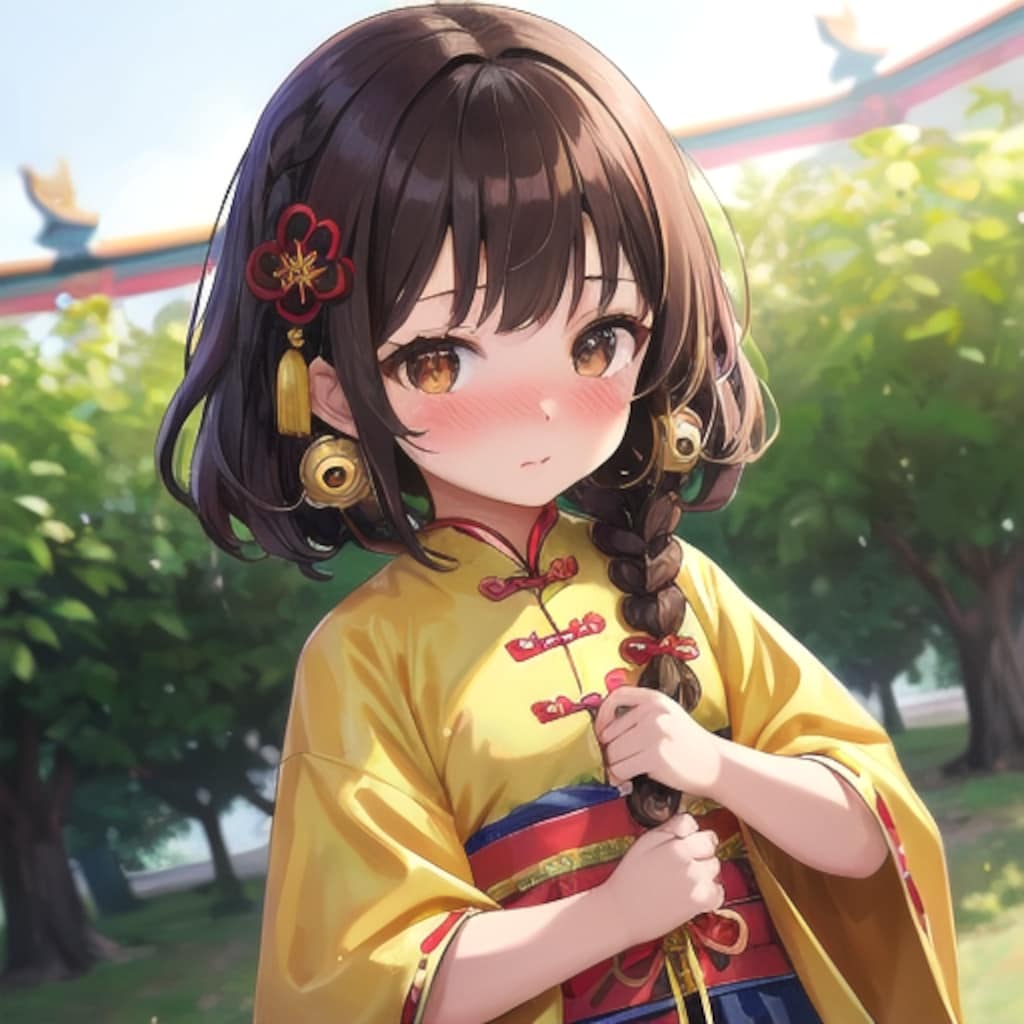 旅先で出会ったチャイナ服の女の子