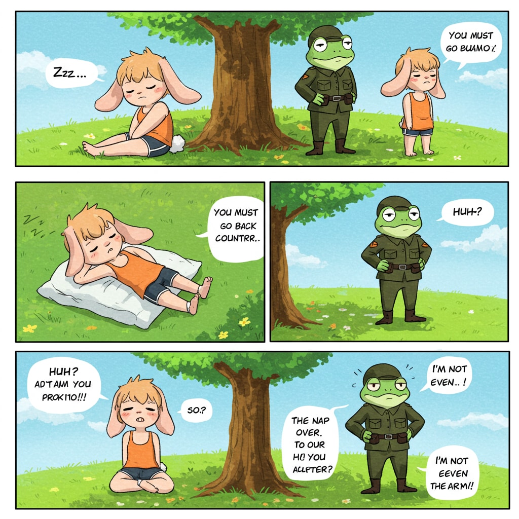 昼寝する兎少女