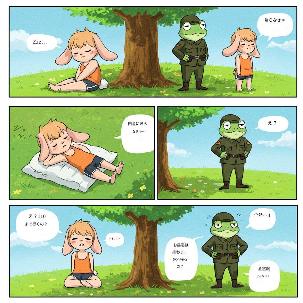 昼寝する兎少女