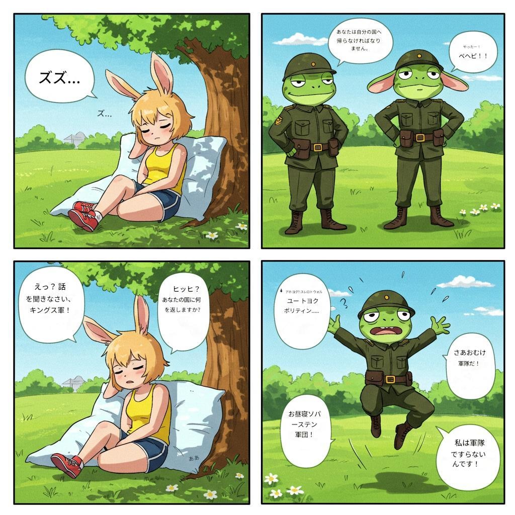 昼寝する兎少女