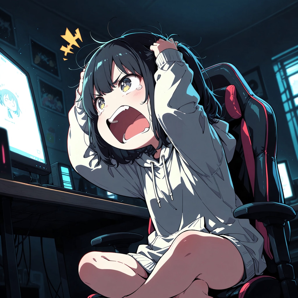 PCモニターの前で吠えるｗ | の人気AIイラスト・グラビア