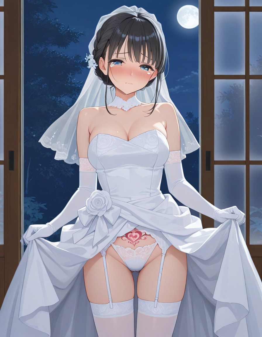 ウェディングドレスの葵さんと淫紋