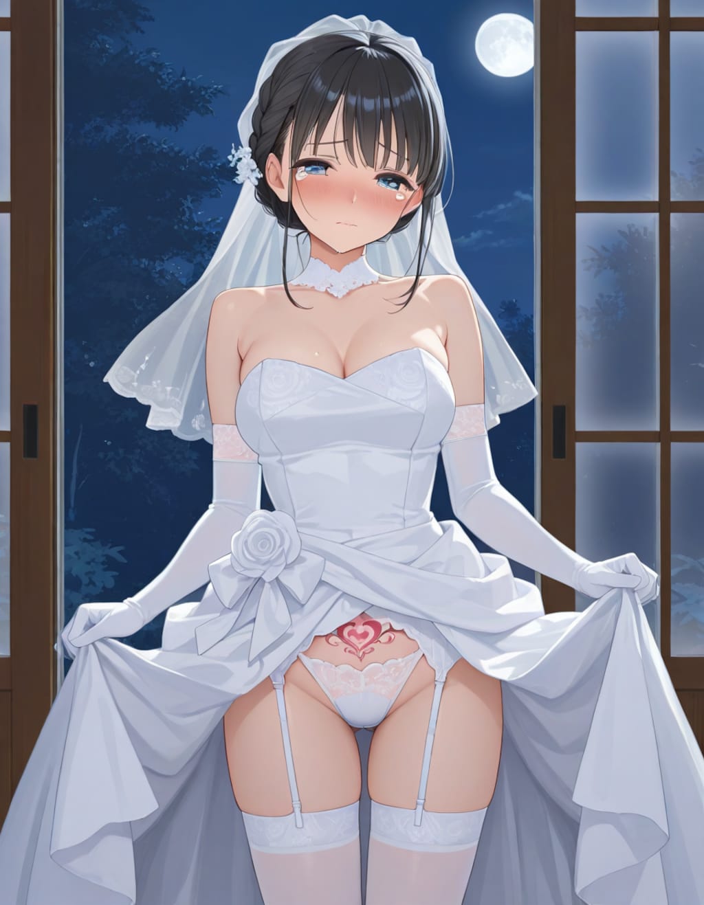 ウェディングドレスの葵さんと淫紋