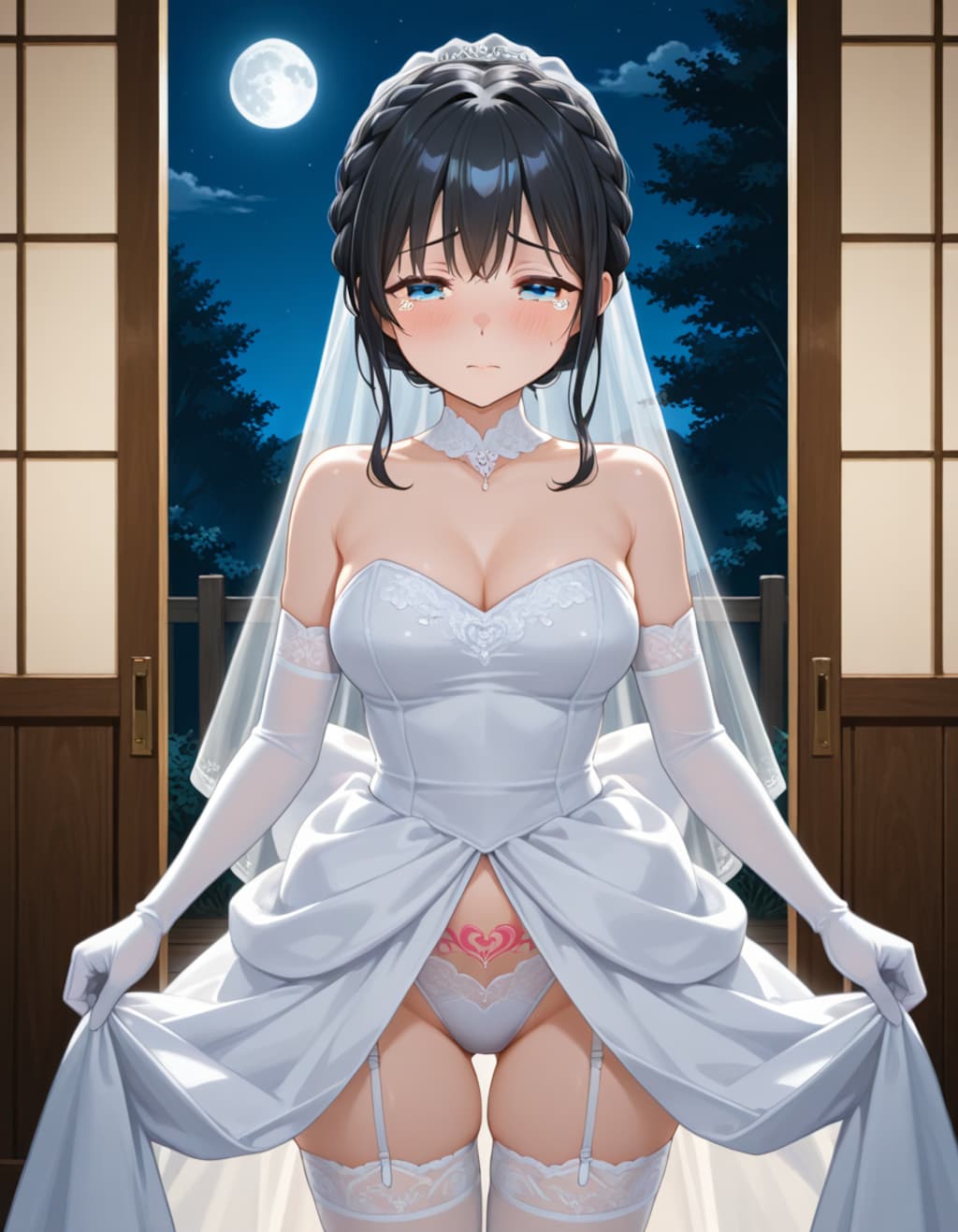 ウェディングドレスの葵さんと淫紋