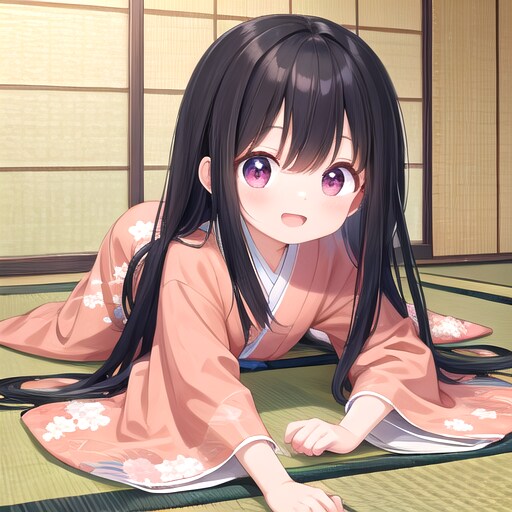 黒髪着物童女 | の人気AIイラスト・グラビア