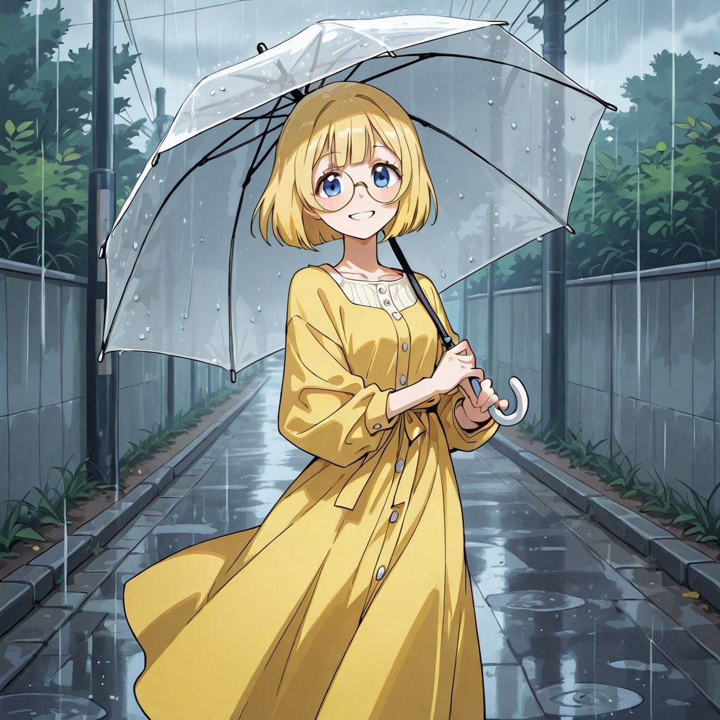 傘を持つミッシェルさん