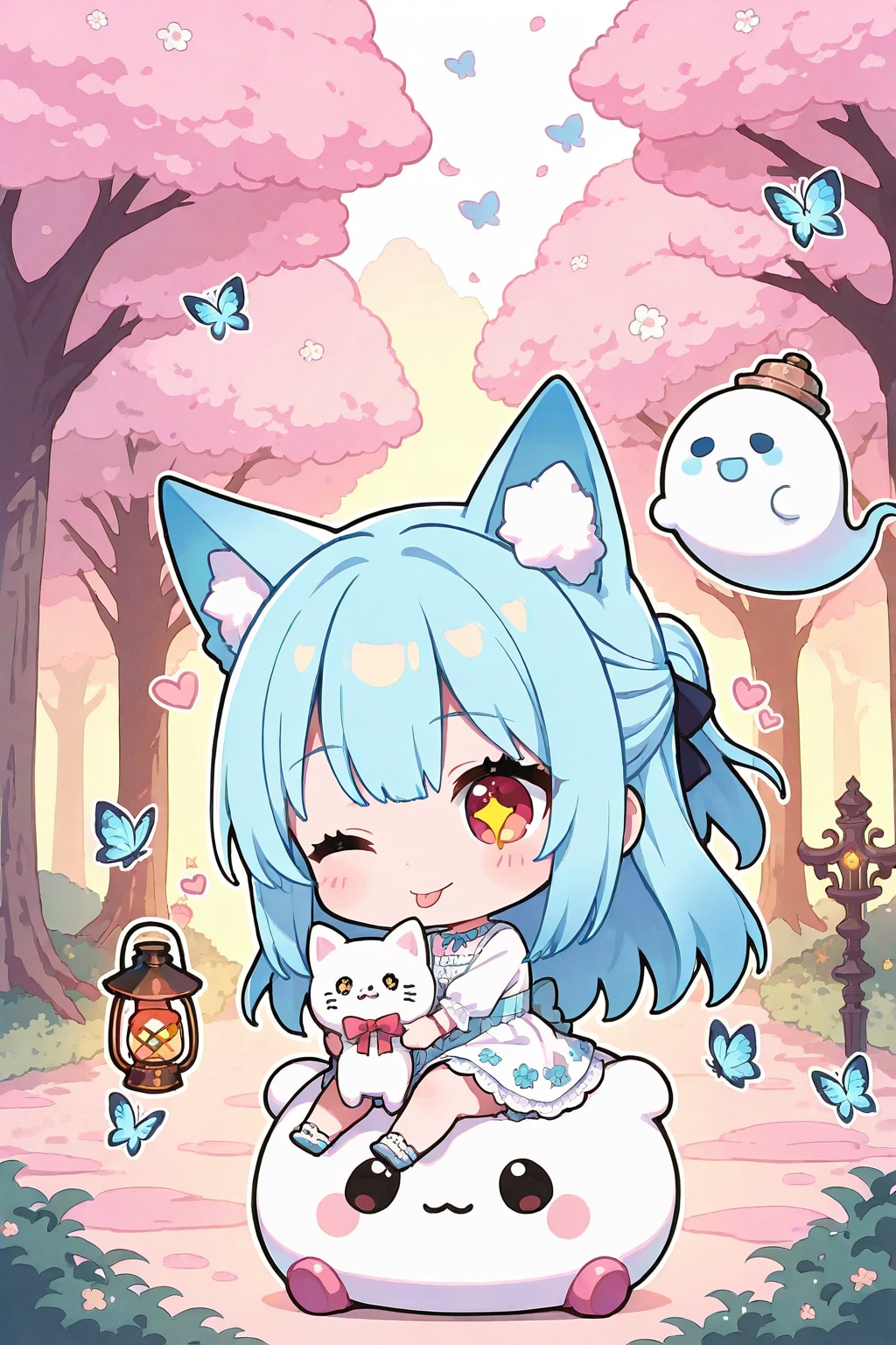 オバケと青髪ちゃん