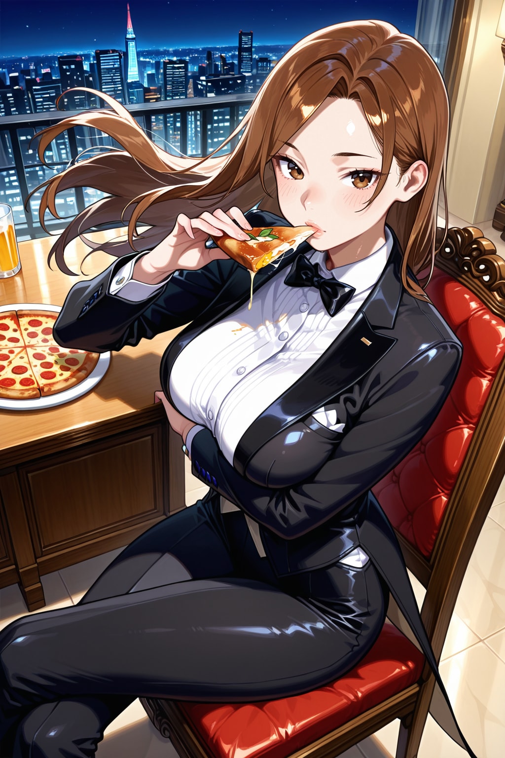 人んちの子を呼んでタキシード着させてピザを振る舞う。