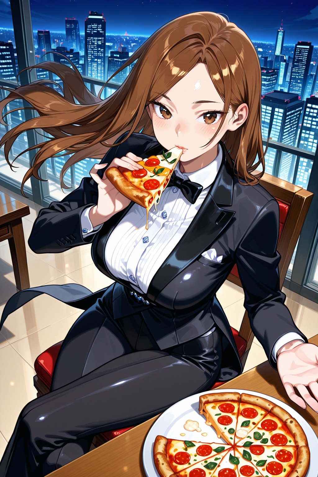 人んちの子を呼んでタキシード着させてピザを振る舞う。