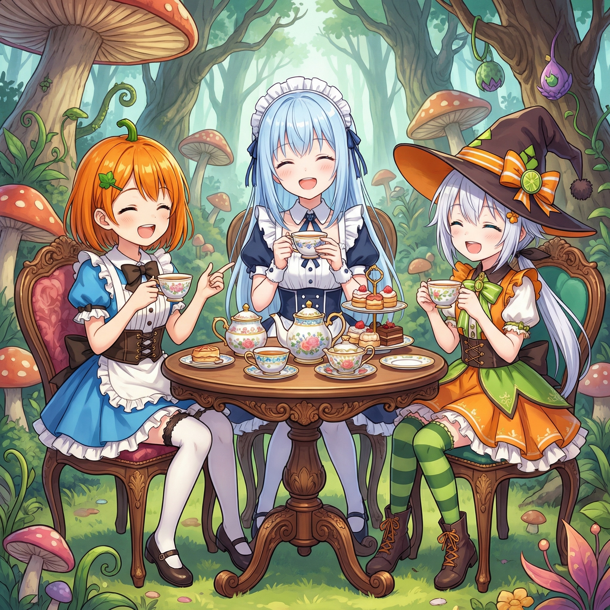 不思議の国でお茶会 | の人気AIイラスト・グラビア