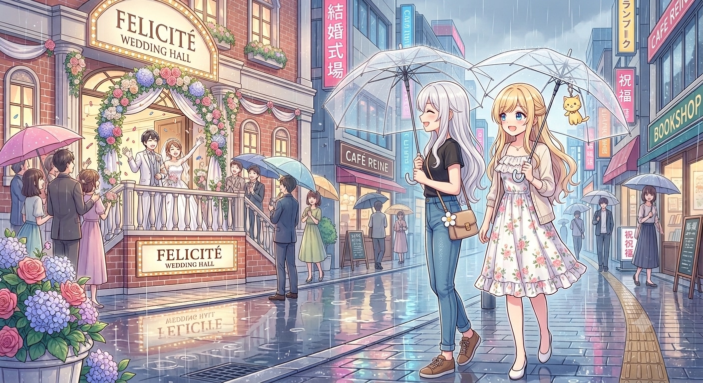 結婚式を見かける2人 | の人気AIイラスト・グラビア