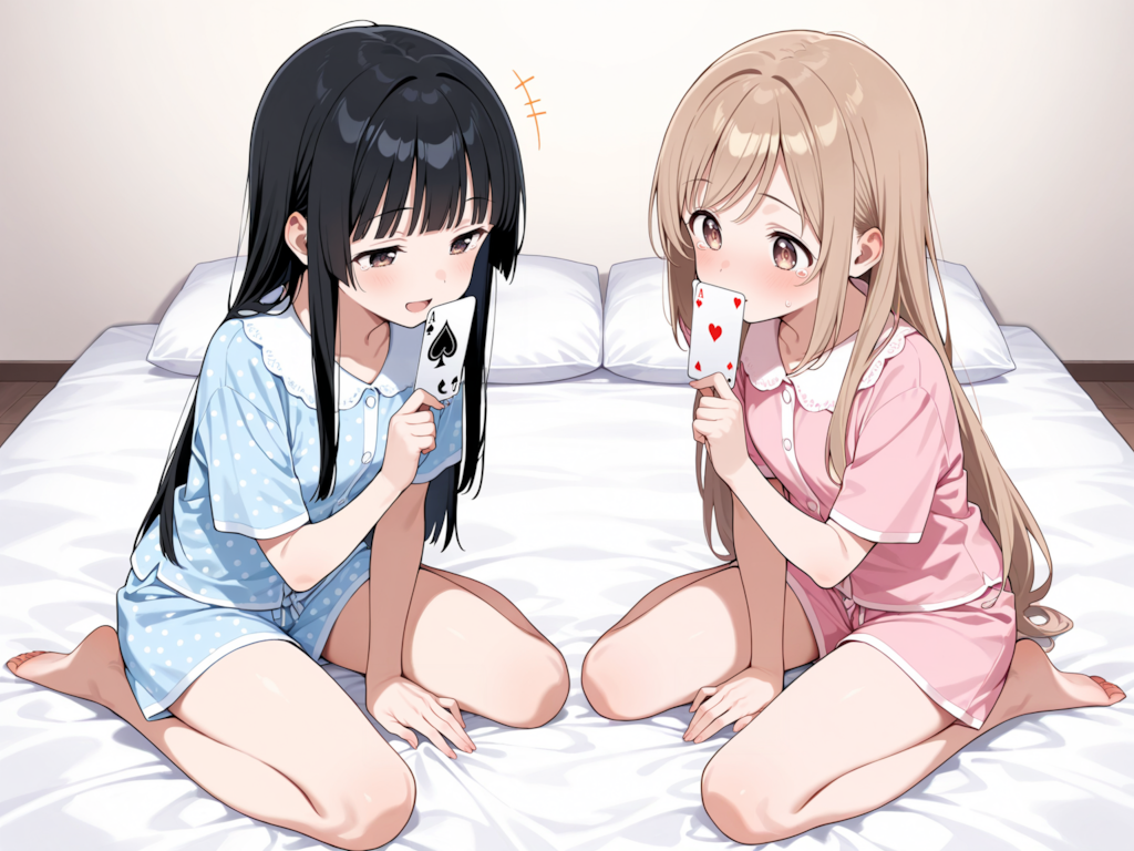 お泊り会でカード遊び