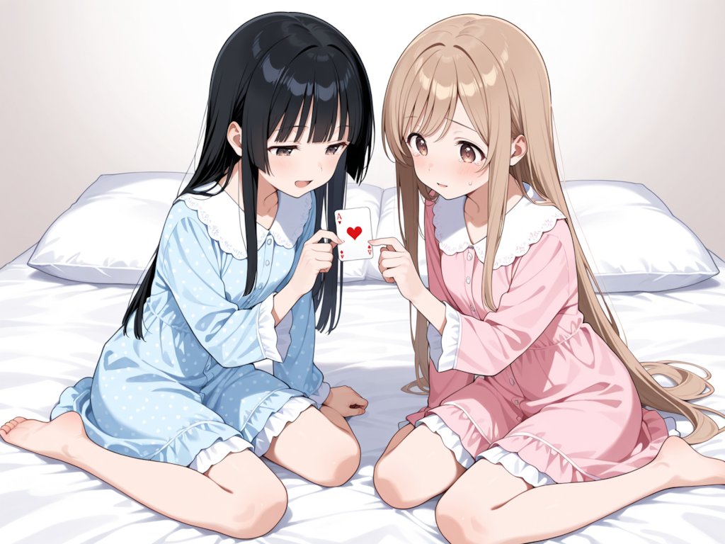 お泊り会でカード遊び