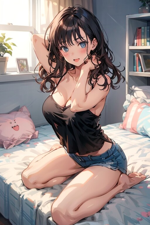 【キャミソール】黒髪お姉さん