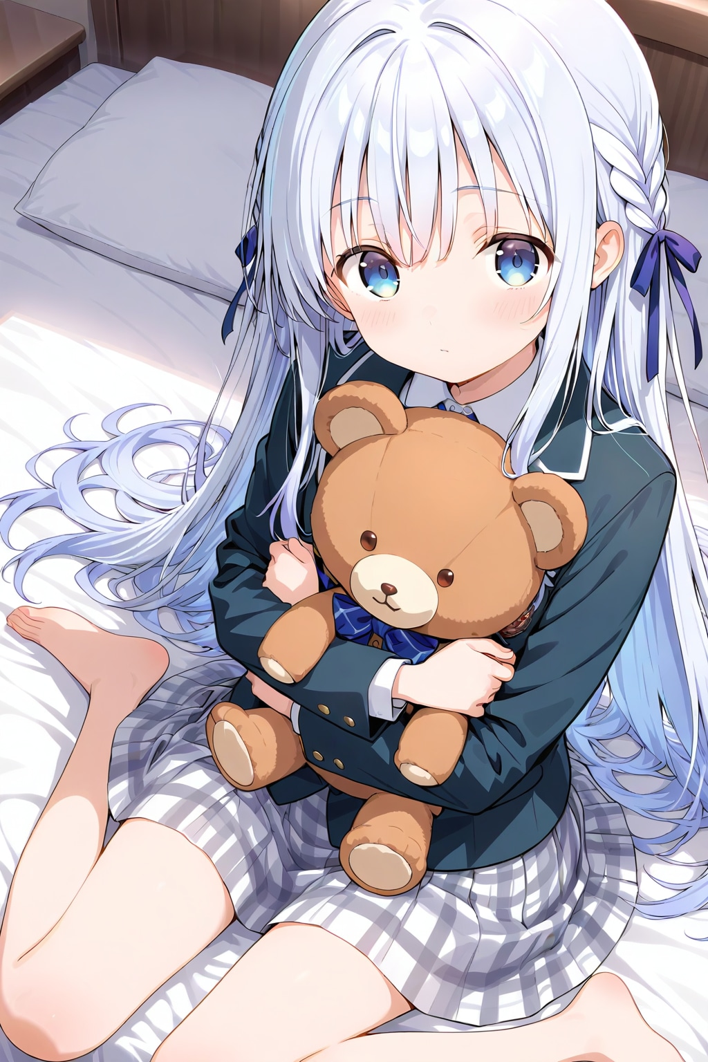 ぬいぐるみを抱く女の子