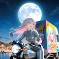 銀色?のライダースーツでバイクを跳ばす鈴木蘭さん 3枚目