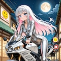 銀色?のライダースーツでバイクを跳ばす鈴木蘭さん 5枚目