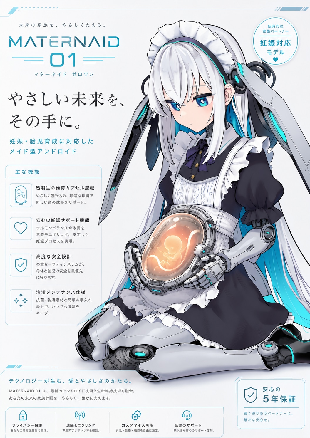 生命の神秘に触れるメイドロボさん