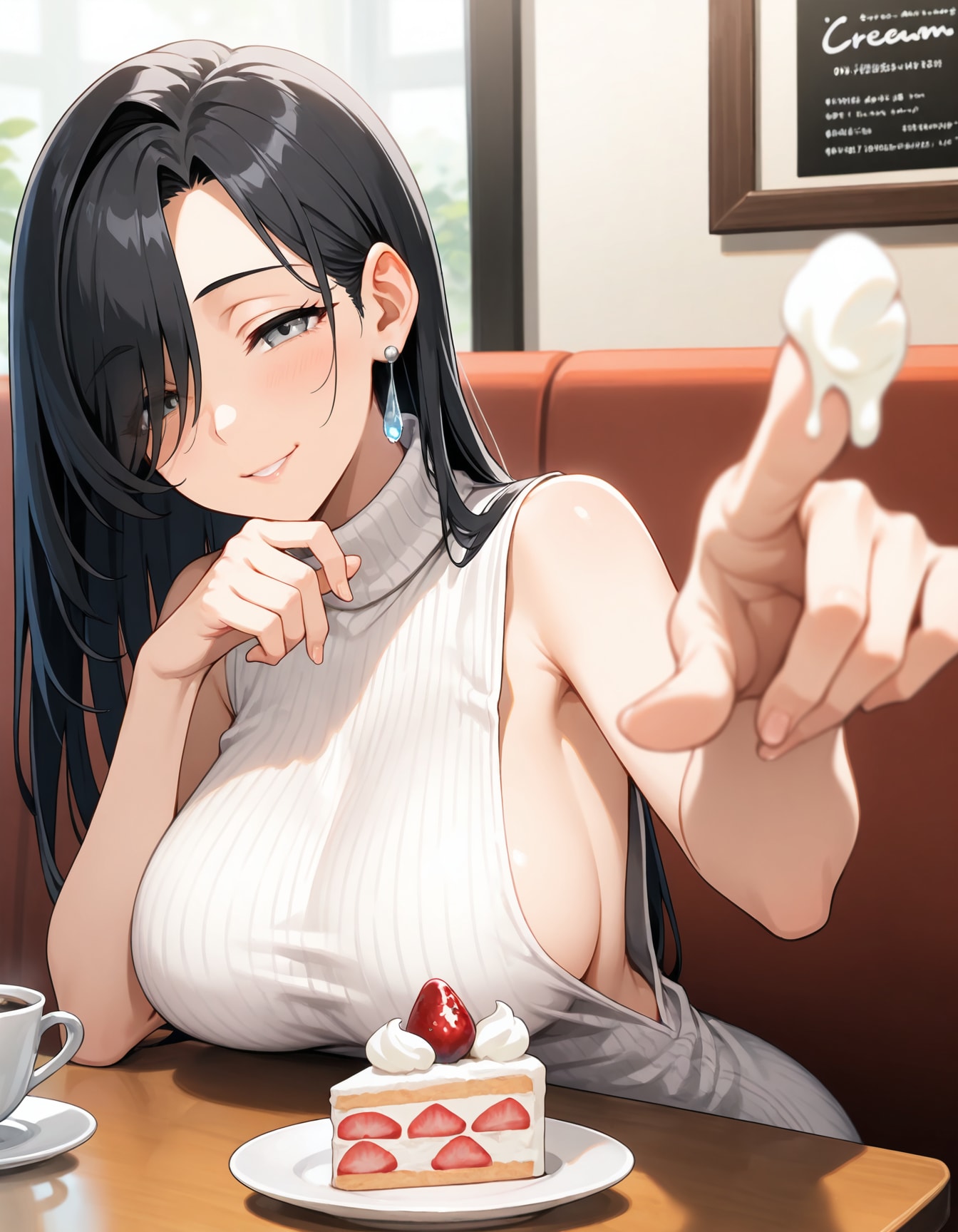 クリーム付いてるわ⋯はい舐めて