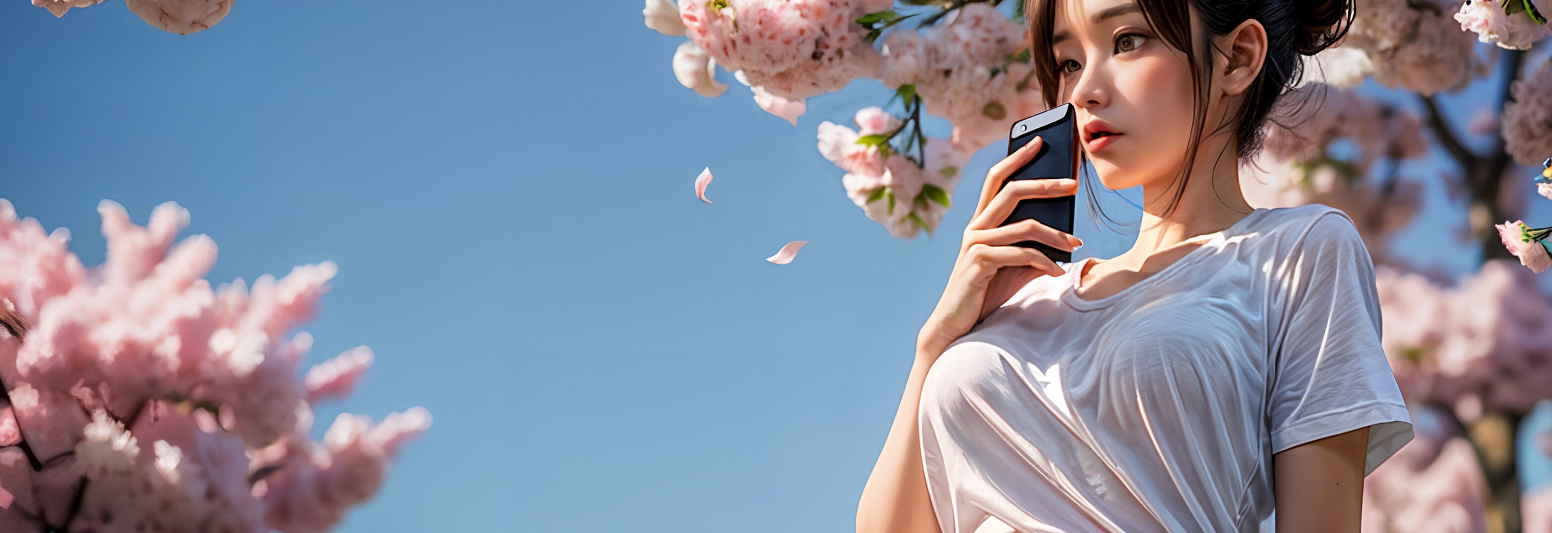 満開の桜をスマホでパシャっと