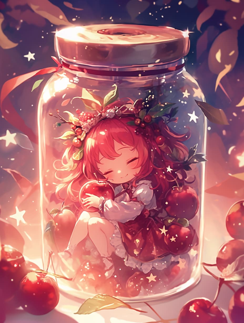 「瓶詰の少女」紅66 | の人気AIイラスト・グラビア