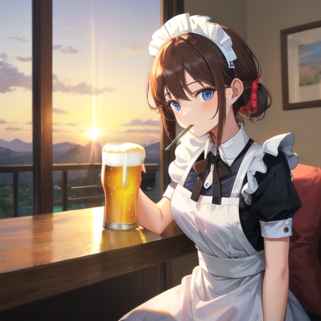 朝からビールのメイド