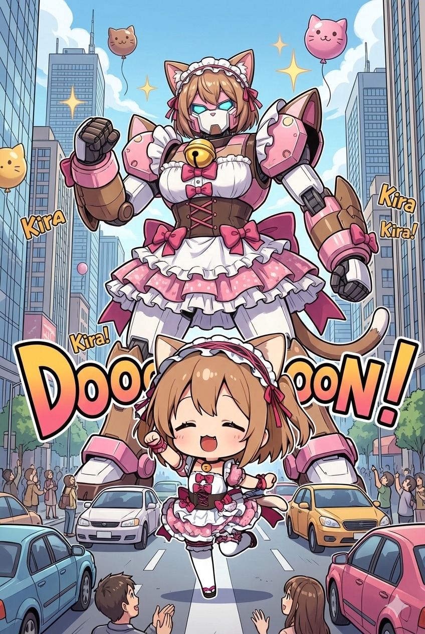 メイドロボと茶髪ちゃん | の人気AIイラスト・グラビア