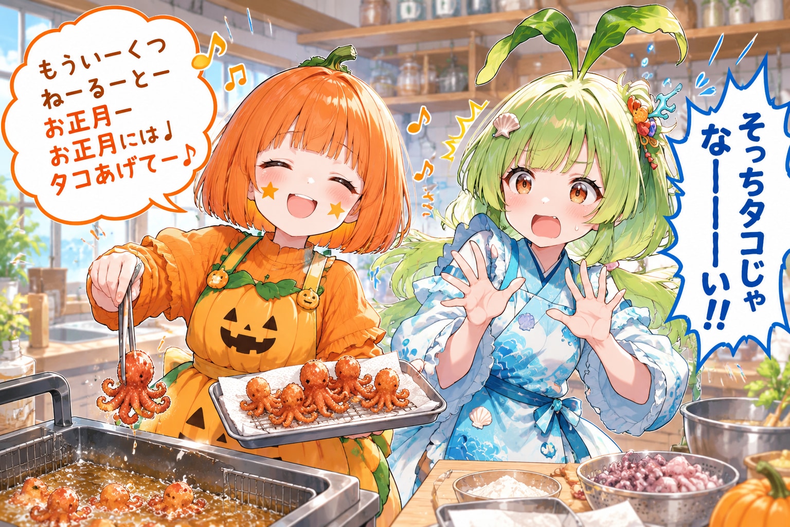 お正月にはタコ揚げ！ | の人気AIイラスト・グラビア