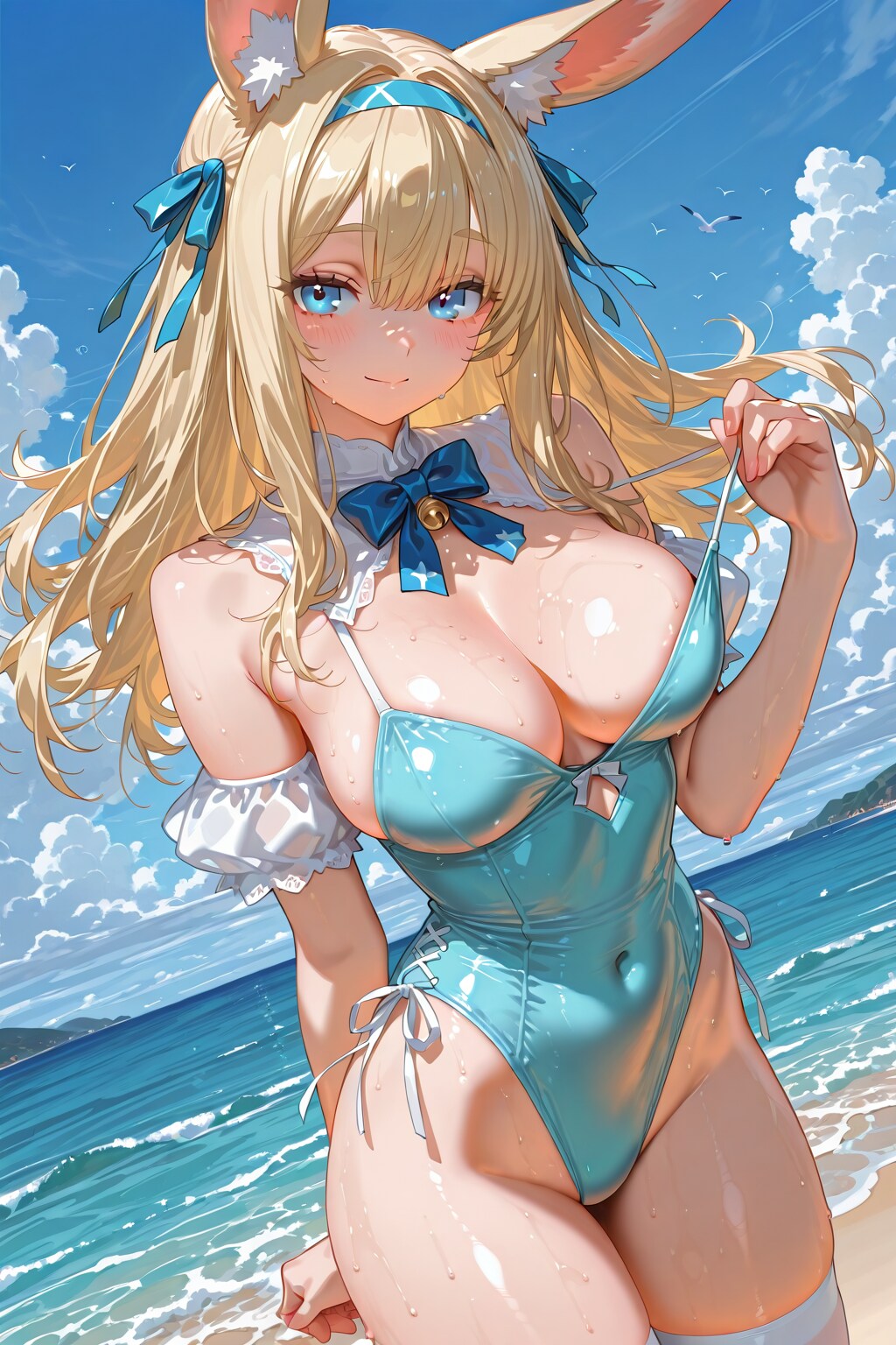 ビーチで求愛